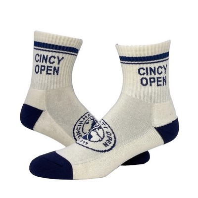 Organic Cotton Woven Mini Athletic Crew Socks